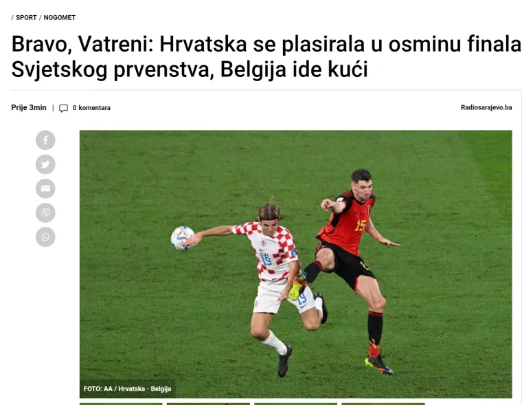 Vatreni su u napetoj završnici izborili nastavak SP-a, evo što kažu mediji u Bosni i Hercegovini nakon slavlja Hrvatske