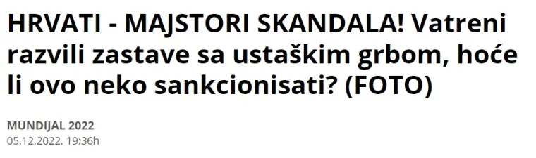 Srpski portali ponovno divljaju: Opet im se ukazuju ustaške zastave, zahtijevaju kaznu za Hrvatsku