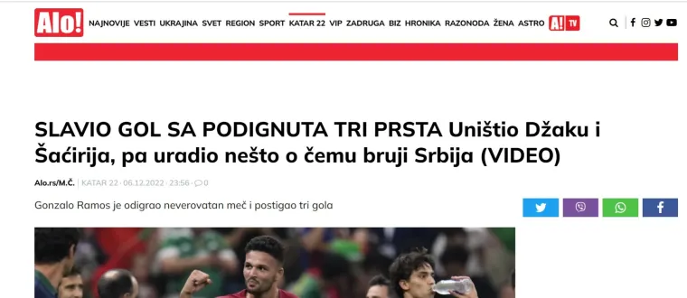 Srpski portali slave potez portugalskog junaka: 'Uništio Xhaku i drugove pa učinio nešto o čemu bruji Srbija'