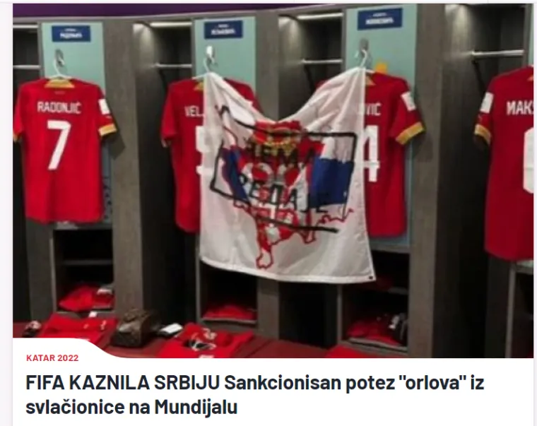 Srpski mediji o kazni Hrvatskoj: 'FIFA odrapila Hrvatsku zbog pljuvanja Borjana, plaču u 'lijepoj njihovoj'