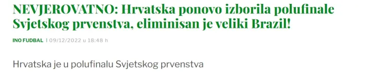 Bosanski mediji gore nakon velikog slavlja Hrvatske: 'Umjesto Sambe, čuju se tamburice, Hrvatska poslala Brazil kući'