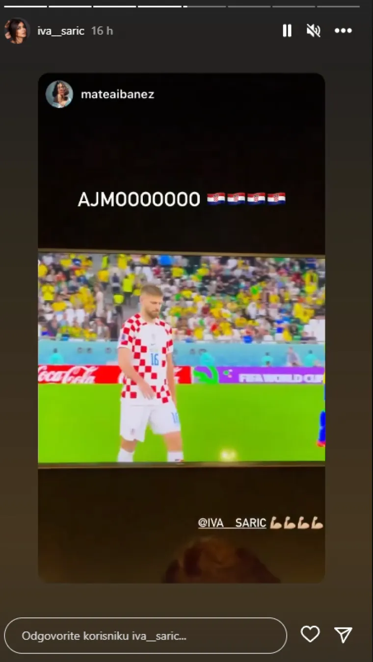 Širi se preslatka snimka s tribina: Iva Šarić i Bruno Petković uhvaćeni u trenucima nježnosti nakon velike pobjede!