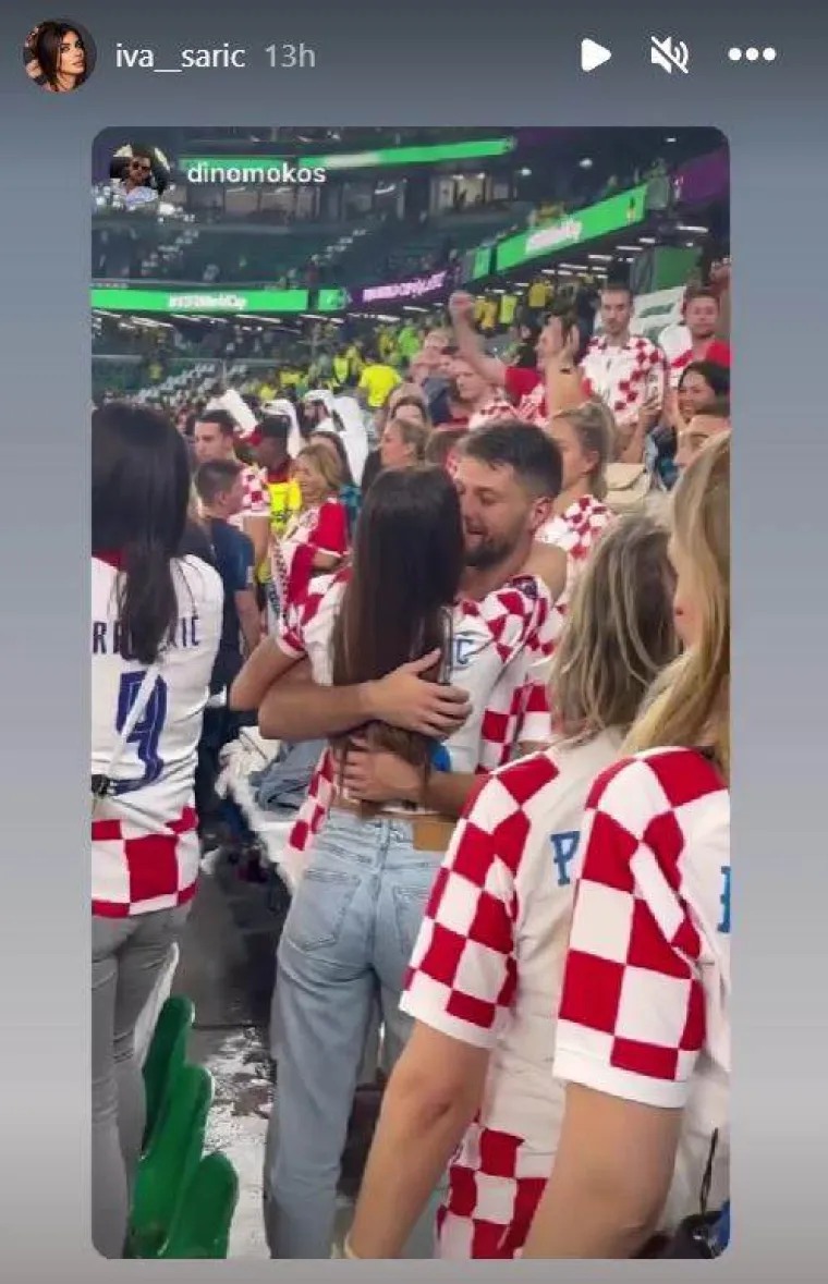 Širi se preslatka snimka s tribina: Iva Šarić i Bruno Petković uhvaćeni u trenucima nježnosti nakon velike pobjede!