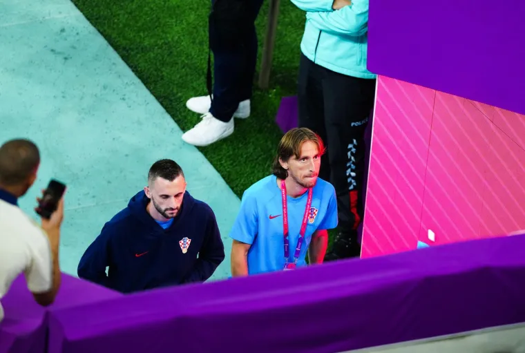 Luka i Marcelo uoči utakmice na travnjaku Lusaila.