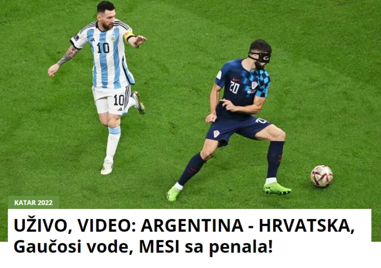 Srpski mediji raspisali se nakon dvojbenog penala Argentine i drugog pogotka: 'Hrvati plaćaju kaznu'