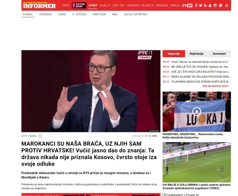 Srpski portali jedva dočekali Vučićevu izjavu o Hrvatskoj: 'Jasno im je dao do znanja...'