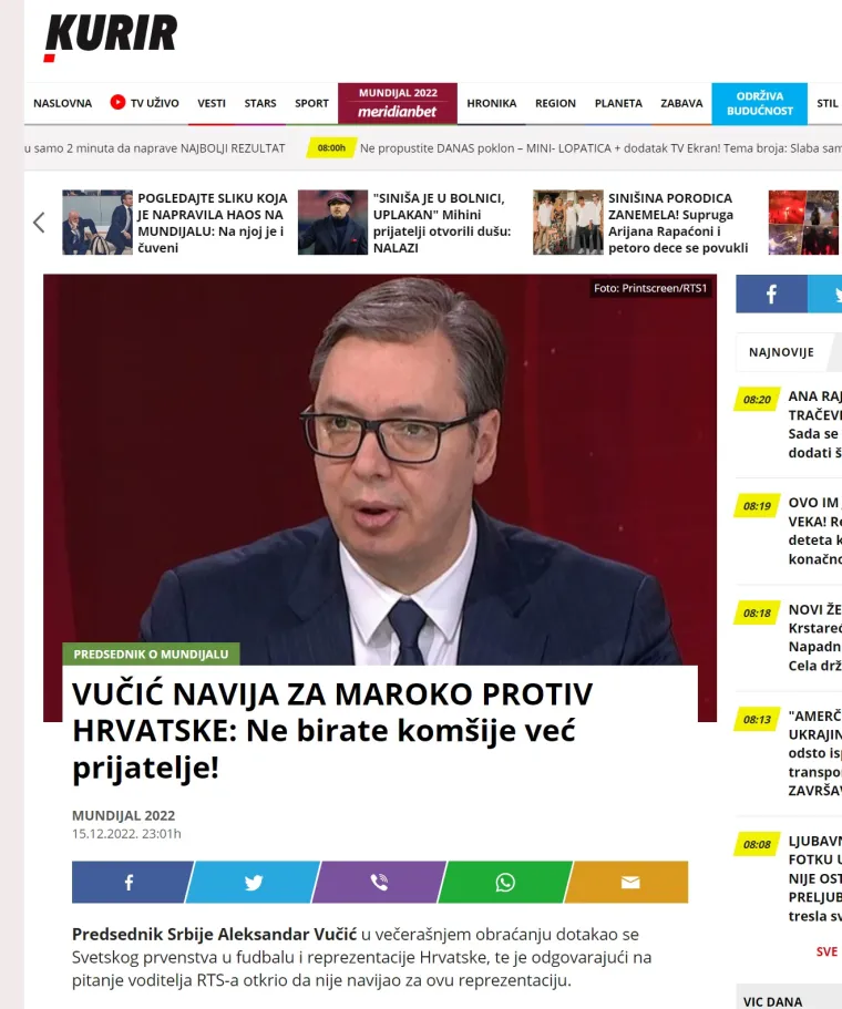 Srpski portali jedva dočekali Vučićevu izjavu o Hrvatskoj: 'Jasno im je dao do znanja...'