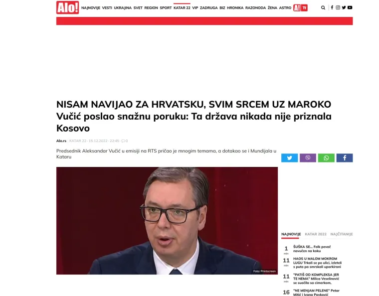Srpski portali jedva dočekali Vučićevu izjavu o Hrvatskoj: 'Jasno im je dao do znanja...'