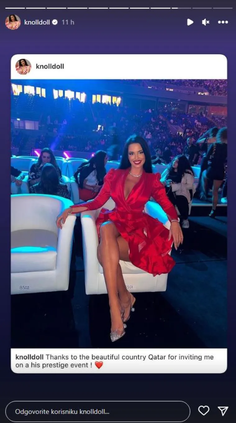 Ivana Knoll sinoć se ipak malo 'pokrila', ali je i dalje jednako zamamna: Prisustvovala je 'prestižnom eventu u Kataru'