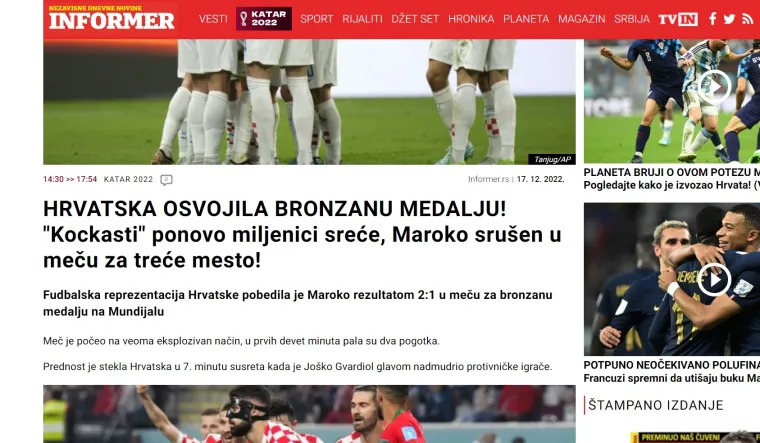 Srpski mediji naklonili se našim junacima kao nikada do sada: 'Svijet je vidio zašto su Vatreni'