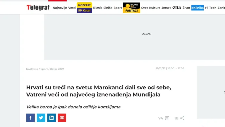 Srpski mediji naklonili se našim junacima kao nikada do sada: 'Svijet je vidio zašto su Vatreni'