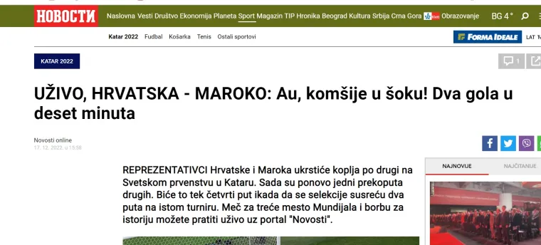 Srpski portali u nevjerici nakon ludog otvaranja utakmice: 'Potpuna ludnica u borbi za broncu!'