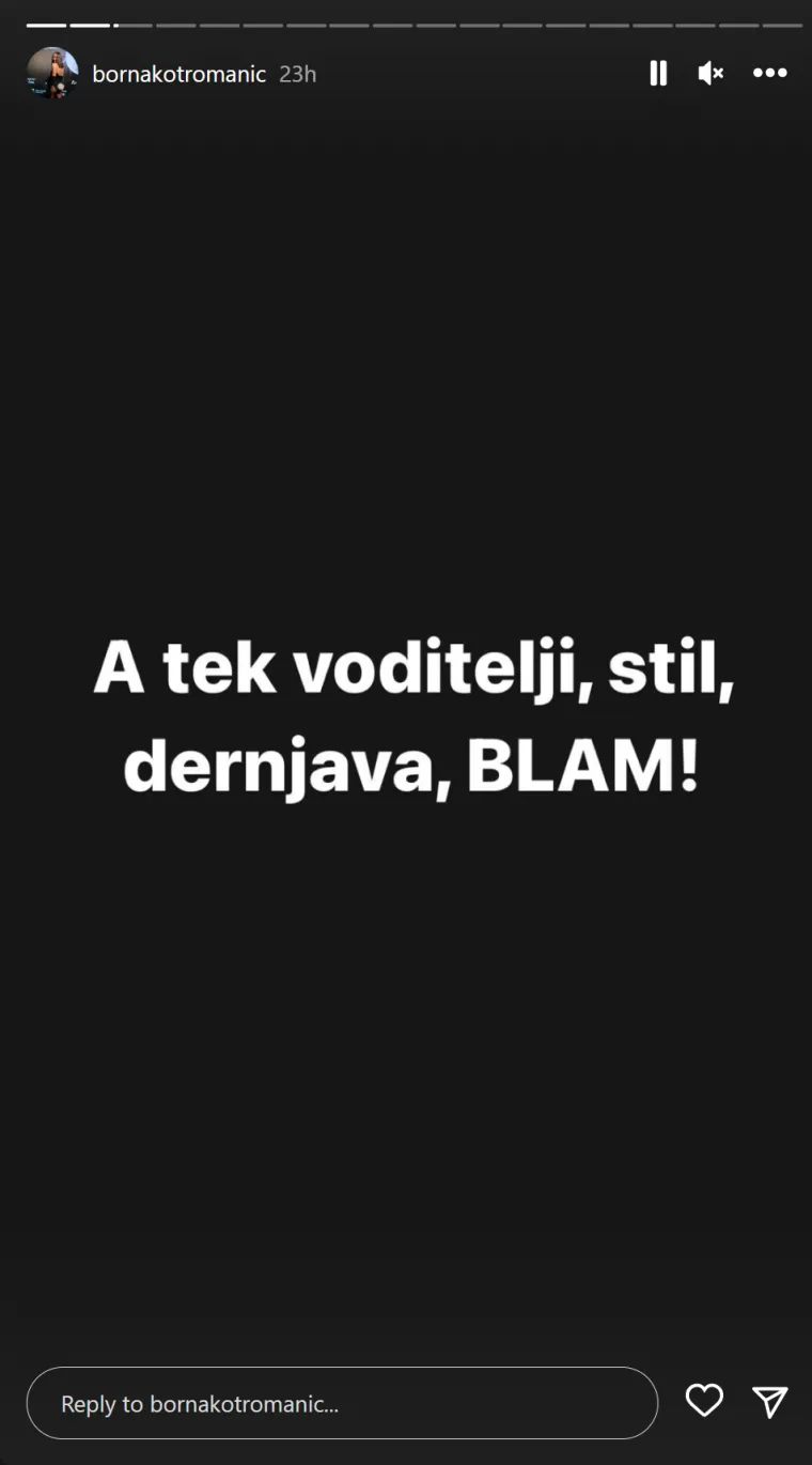 Nije imala lijepe riječi ni za voditelje - Ivu Šulentić i Luku Bulića.