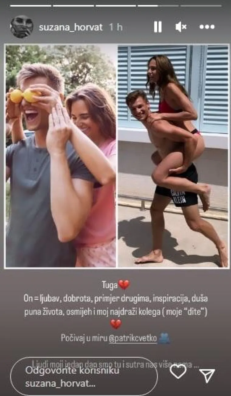 "On - ljubav, dobrota, primjer drugima, inspiracija, du&scaron;a puna života, osmijeh i moj najdraži kolega", napisala je Patrikova kolegica Suzana Horvat. 