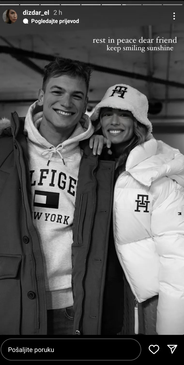 "Počivaj u miru, prijatelju. Nastavi se smijati, suna&scaron;ce", napisala je njegova prijateljica Elena Dizar. 