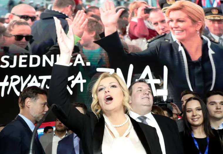 05.01.2020., Zagreb - Izborni stozer kandidatkinje za predsjednicu Republike Hrvatske Kolinde Grabar-Kitarovic u City Plazi Zagreb. Kolinda Grabar-Kitarovic, Jakov Kitarovic Photo: Sanjin Strukic/PIXSELL