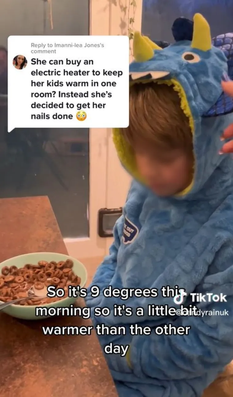 Njezin video postao je viralan s više od 600 tisuća pregleda, a ljudi su se pitali zašto ne može uključiti grijanje. Jedan je upitao: &quot;Ne možete upaliti grijanje, ali imate nove nokte?&quot; Druga osoba je dodala: &quot;Radije bih imala velike dugove nego ne imati grijanje za moju djecu.&quot; Ona je odgovorila: &quot;Moji nokti su besplatni jer je to inače moj posao. &quot; Za one koji se pitaju zašto se Meghan nije zadužila kako bi ugrijala svoju djecu, otkrila je da je već bila u dugovima. 