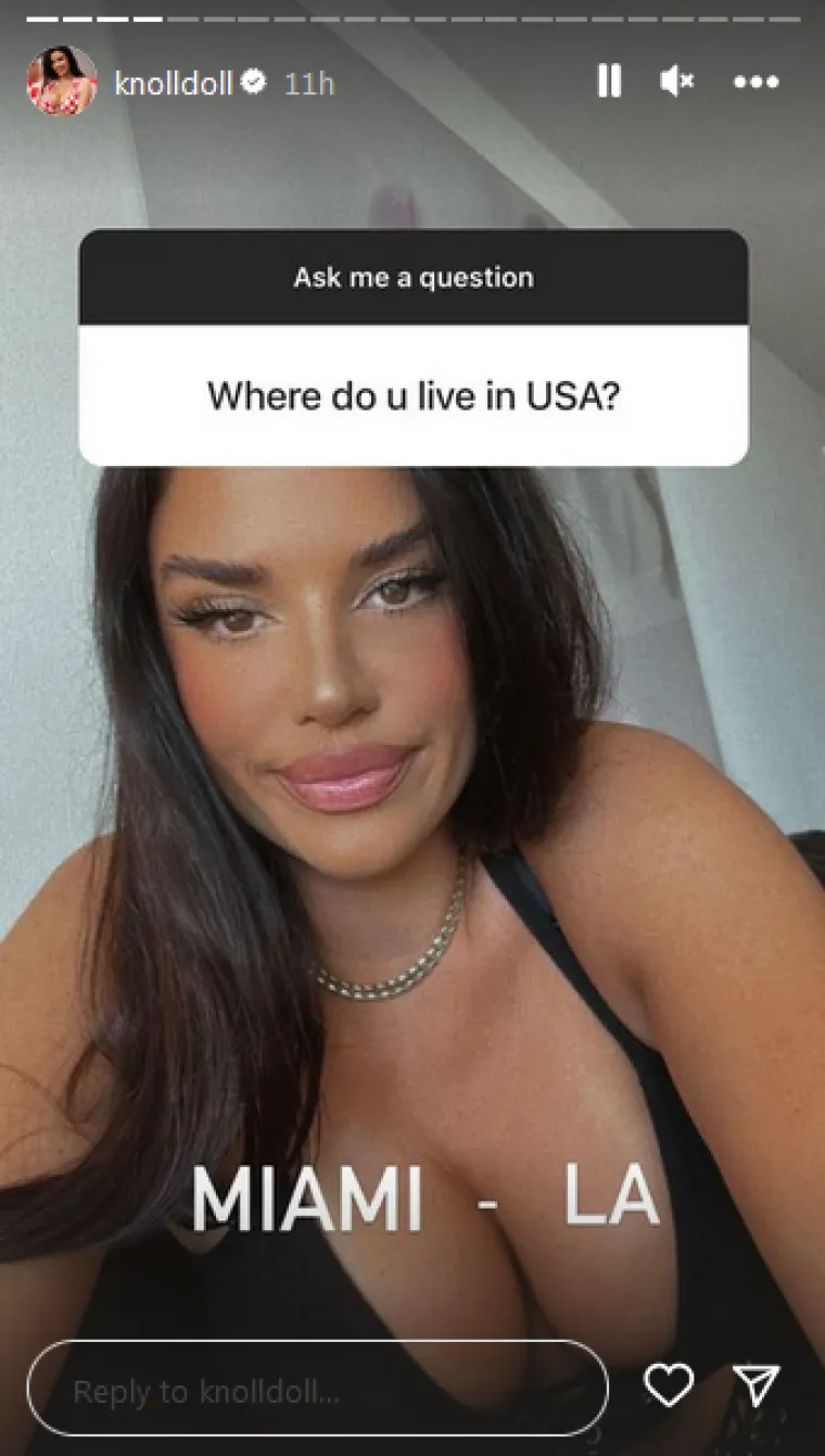 Ivanu su pratitelji pitali gdje živi u Americi, a ona je odgovorila da živi i radi na relaciji Miami - Los Angeles.