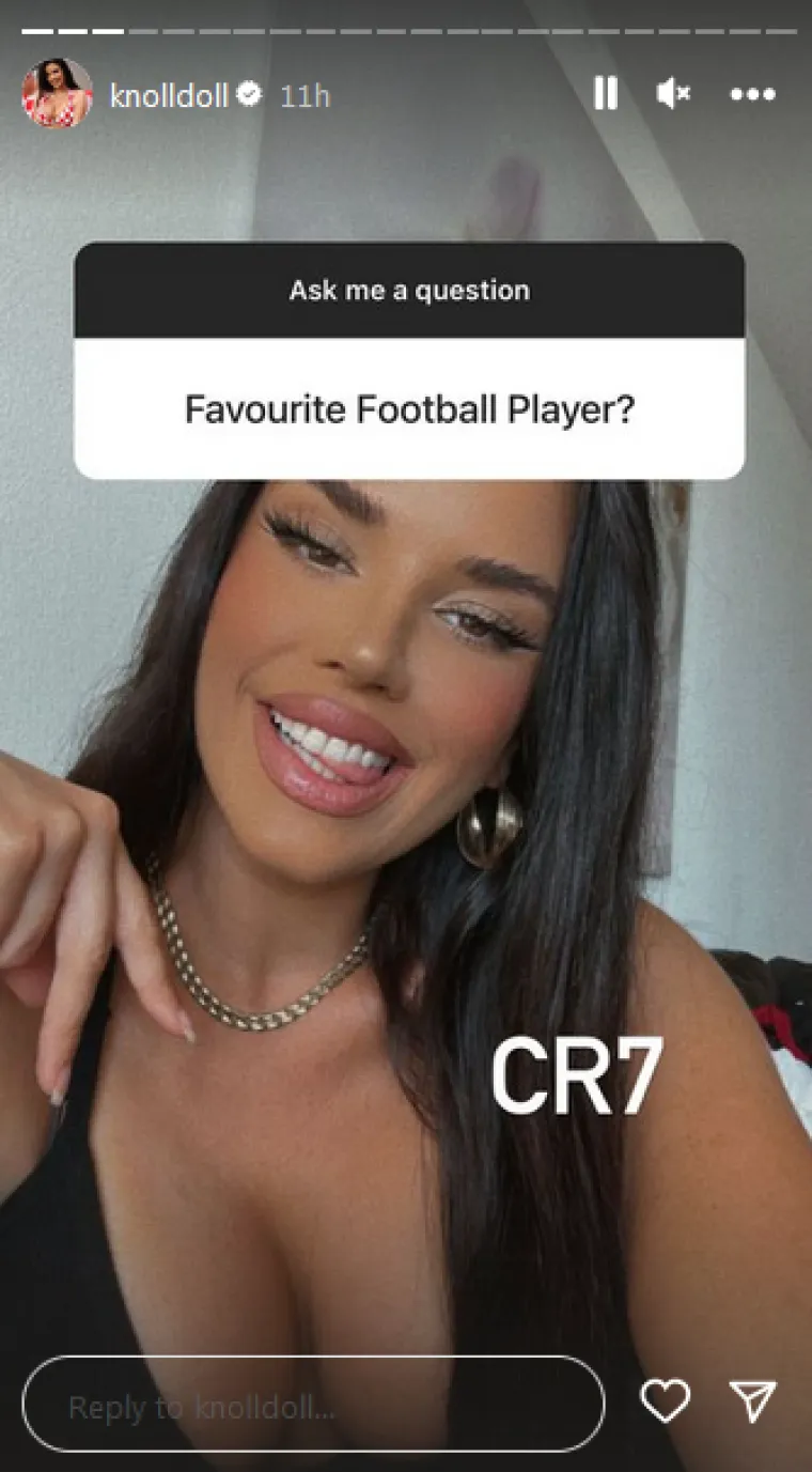 Kada su pratitelji hrvatsku navijačicu pitali tko joj je najdraži nogometa&scaron;, ona je bez puno razmi&scaron;ljanja napisala: "Cristiano Ronaldo 7".