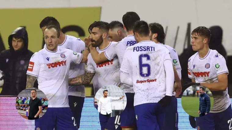 Hajduk je posebna priča, kao i uvijek. Momčad je druga najskuplja u HNL-u, Hajduk drži drugu poziciju i do te&scaron;kog poraza u Puli nisu izgubili čak 13 prvenstvenih utakmica u nizu. Usprkos tome, Splićani nemaju trenerski kontinuitet. U rujnu je smijenjen Valdas Dambrauskas koji je Hajduku donio prvi trofej nakon devet godina, a onda je u vruću poljudsku stolicu sjeo Mislav Karoglan. Njegova priča je apsolutno fantastična. On je, naime, vodio momčad od sredine rujna i sve do zimske pauze nije izgubio ni u jednom natjecanju no svejedno je u siječnju smijenjen, a na njegovo mjesto je sjeo Ivan Leko. Leko u prve dvije utakmice ima pobjedu i poraz uz gol razliku 2-4. 