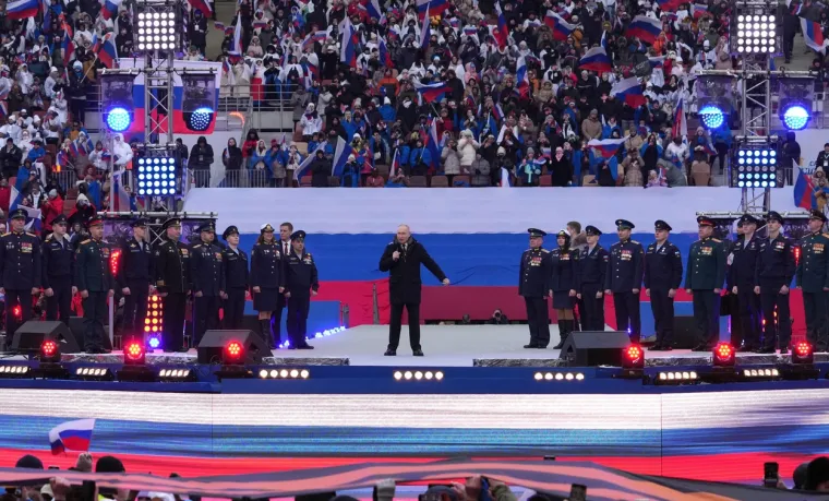 Ovacije za Putina, Rusi velikim koncertom na stadionu slave rat. Skandirali  'Za Rusiju - Hura'!