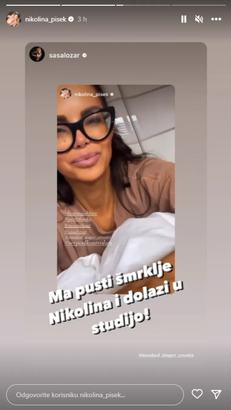 No, prava panika među obožavateljima popularne voditeljice nastala je nakon što je Nikolina danas objavila dramatičnu snimku iz kreveta, na kojoj, suznih očiju, briše nos i tretira ga sprejom koji se koristi kod prehlade ili alergije.