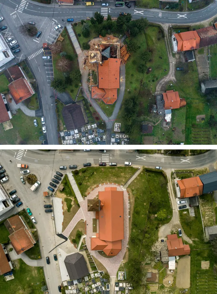 Crkva u Kravarskom postala je simbol stradanja u potresu. Nakon dvije i pol godine, potpuno je obnovljena