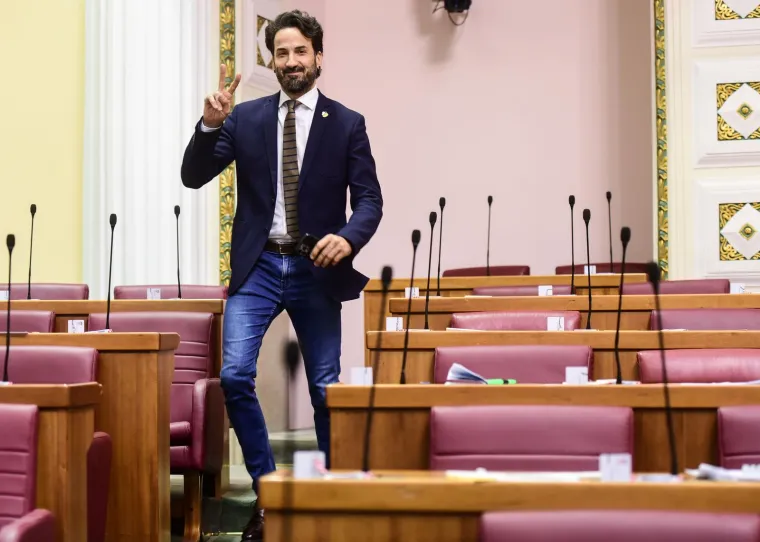 Modni mačak iz Sabora: Pogledajte kako se u dvoranu ušetao popularni zastupnik, i Grubnić bi mu pozavidio