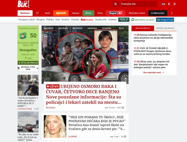 Srbija zavijena u crno, pogledajte kako izgledaju naslovnice njihovih portala: Tuga, očaj i &scaron;okantna svjedočanstva učenika