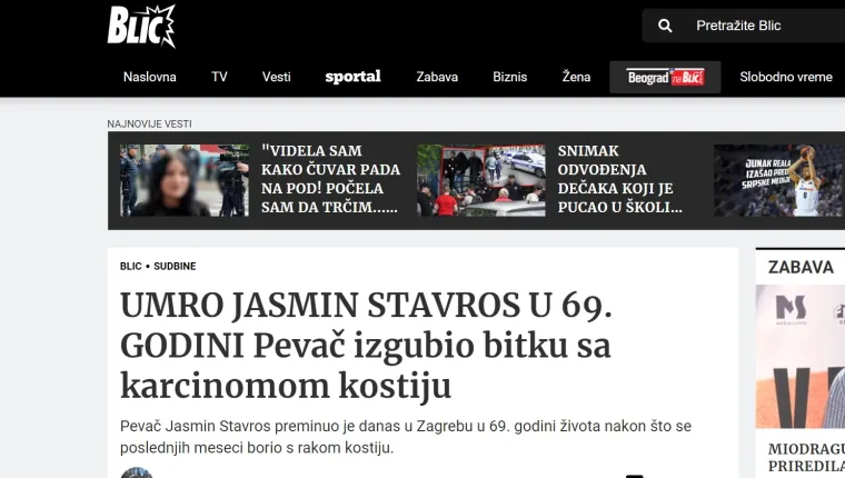 Vijest o smrti Jasmina Stavrosa odjeknula u regiji, pogledajte što pišu srpski, bosanski, crnogorski i slovenski mediji