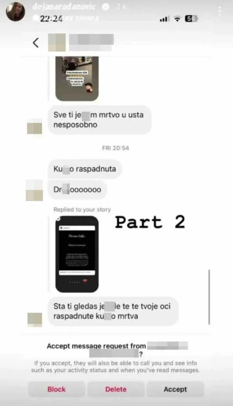 Srpkinja pokazala gnjusne uvrede koje je dobila: 'Svaka budala može ti napisati &scaron;to god njegov bolesni mozak poželi'