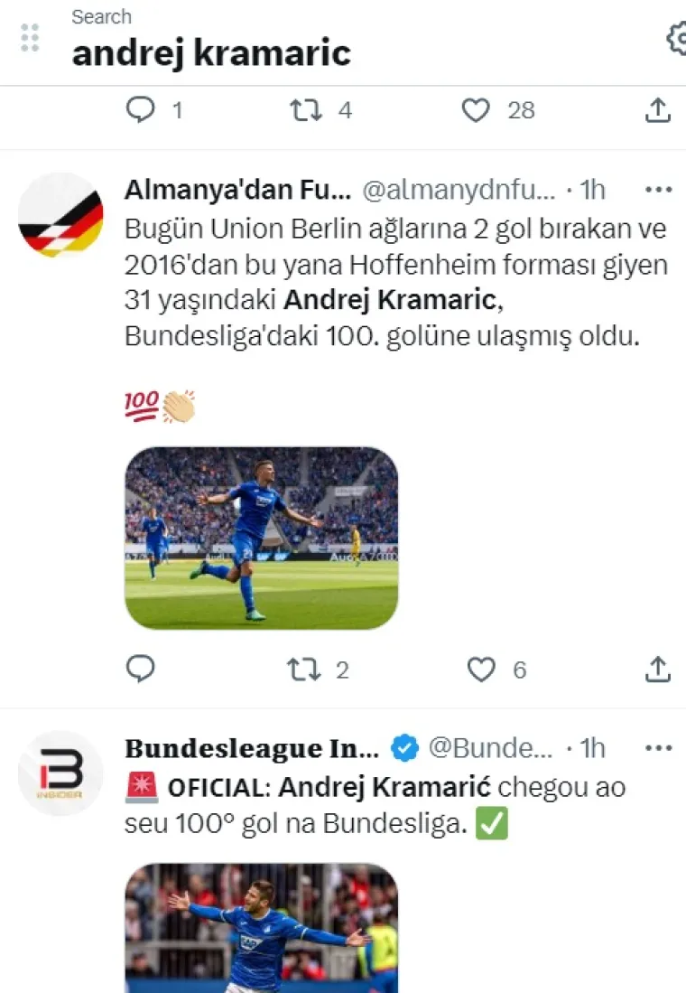 Twitter vrišti - &quot;Kramarić je zabio 100. gol u Bundesligi i upisao se u povijest&quot;.