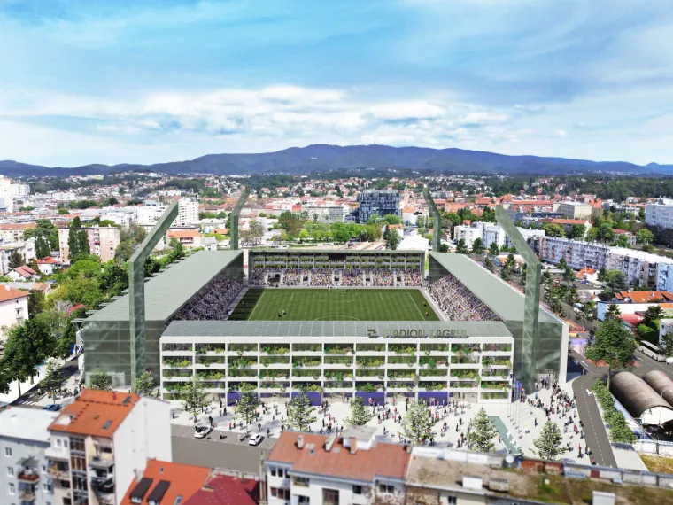 Pogledajte kako će izgledati stadion u Kranjčevićevoj! Imat će viseće vrtove, natkrivene tribine, solarne panele