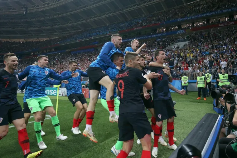Moskva: Hrvatska i Engleska u polufinalu na Svjetskom prvenstvu Moskva: Hrvatska i Engleska u polufinalu na Svjetskom prvenstvu 11.07.2018., stadion Luznjiki, Moskva, Rusija - Svjetsko nogometno prvenstvo 2018., polufinale, Hrvatska - Engleska. Mario Mandzukic u drugom produzetku zabio za vodstvo 2:1. Photo: Igor Kralj/PIXSELL