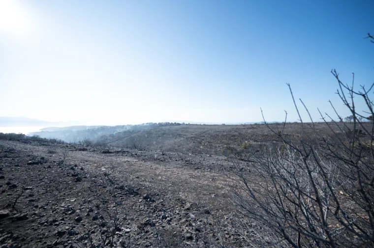 Spaljena zemlja bez znakova života. Ovako izgleda Čiovo koje je jučer prožvakala vatrena stihija