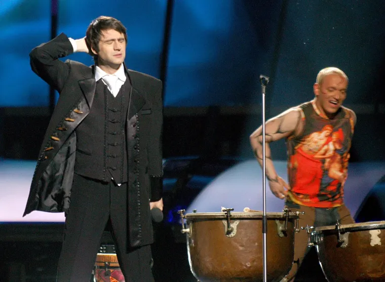 Boris Novković 20.05.2005. u Kijevu na Eurosongu sa pjesmom Vukovi umiru sami