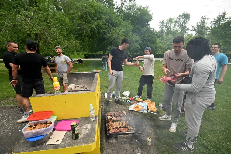 Kome cure sline? Momci na Jarunu vrtili janje na ražnju