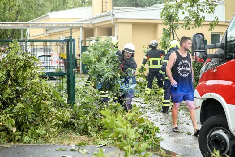 Vatrogasci su morali intervenirati u Gajnicama. Drveće je padalo po cesti, a o&scaron;tetilo je i pojedine automobile. 
