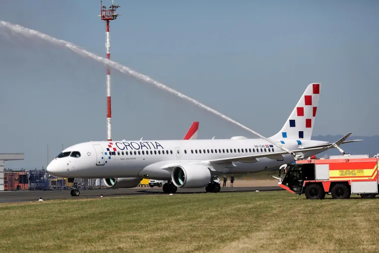U Zagreb je sletio Airbusa A220, novi zrakoplov Croatia Airlinesa
