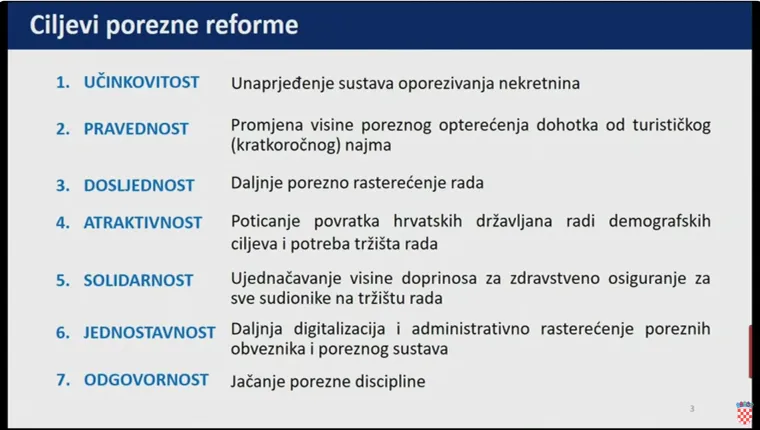 Opterećenje rada prebacuje se na opterećenje imovine ili drugih izvora. Koliko će porez iznositi ovisit će o jedinicama lokalne samouprave. Bit će od 0,6 do 8 eura po četvornom metru. Ako općina i grad ne donesu odluku o porezu na nekretnine, primjenjivat će se odluka o porezu na kuće za odmor za 2024. godinu. 
