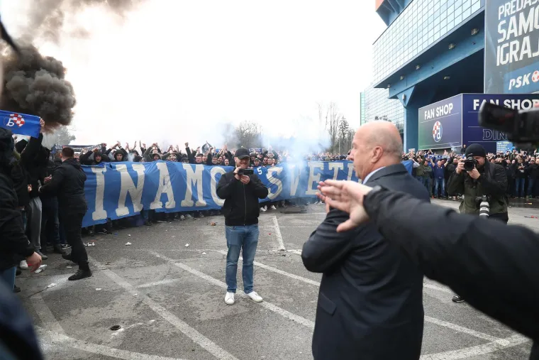 Velimir Zajec i navijači Dinama