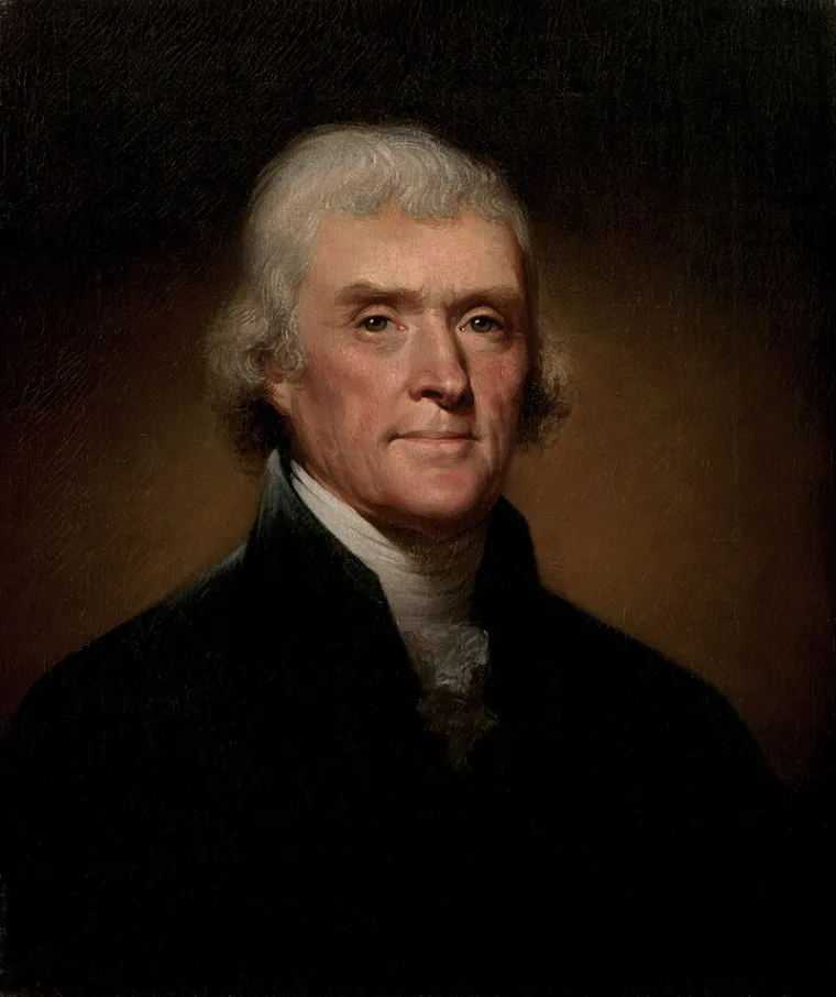 3. Thomas Jefferson bio je predsjednik od 4. ožujka 1801. do 4. ožujka 1809. godine i pripadao je Demokratsko-republikanskoj stranci.
