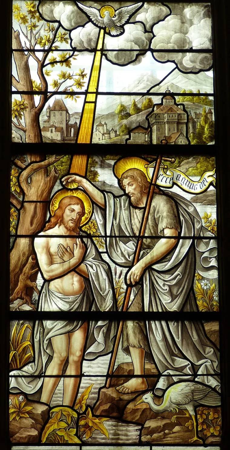 Biblija može ponuditi neku potporu ovoj teoriji u Mateju 3:13-17, gdje se opisuje kako je Ivan Krstitelj krstio Isusa.