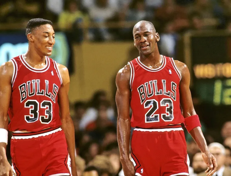 April 10, 2010 - Boston, Massachusetts, U.S - Chicago Bulls Scottie Pippen and Michael Jordan 4/1990, Image: 167574129, License: Rights-managed, Restrictions: , Model Release: no, Credit line: Steve Lipofsky / Zuma Press / Profimedia
