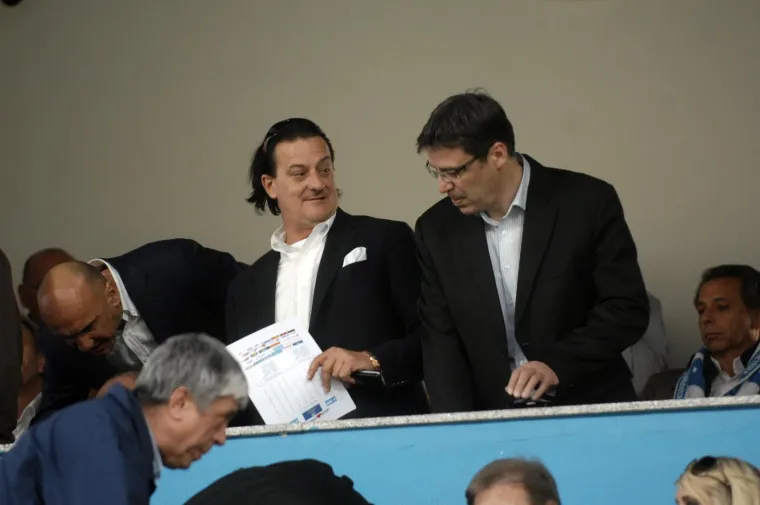  21.03.2012. Rijeka - 18. kolo Max tv prve lige na stadionu Kantrida. Rijeka - Hajduk. Damir Mišković i tadašnji ministar Željko Jovanović u lozi.