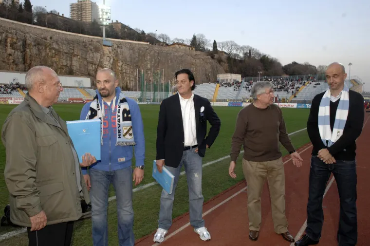 Gabrielle Volpi, Samir Barač, Damir Mišković, Predrag Sloboda i Ivan Ljubičić. Uoči utakmice Rijeke i Hajduka na Kantridi svečanost i dodjele priznanja.