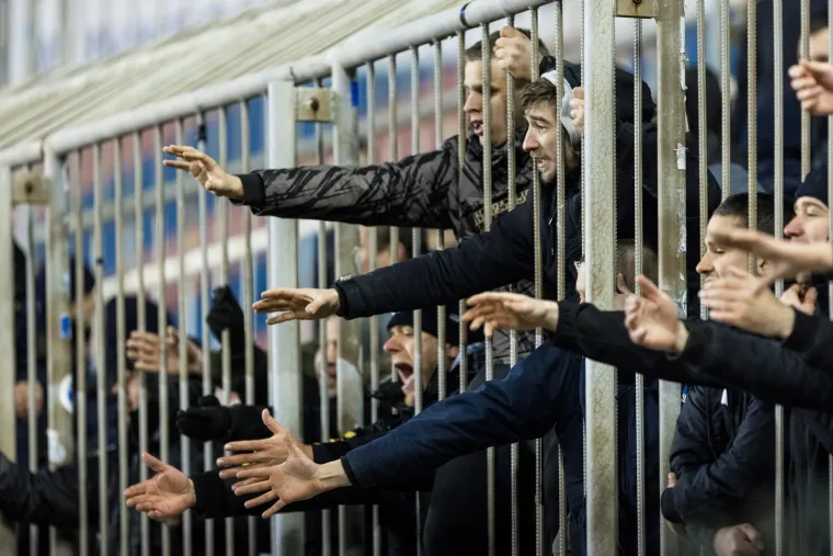 05.02.2022., stadion Poljud, Split - SuperSport HNL - 20. kolo, HNK Hajduk - HNK Rijeka. Navijaci Rijeke, Armada na Poljudu. 