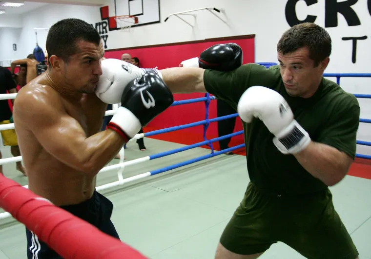 19.08.2005.,Zagreb - Mirko Filipović i Stjepan Božić spariraju boks. 