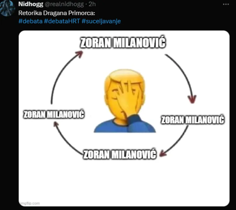 Ovo je sve!😂 Pogledajte memeove na društvenim mrežama oko sučeljavanja Milanovića i Primorca