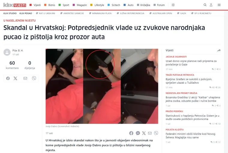 Pogledajte kako regionalni mediji pišu o snimci i ostavci bivšeg potpredsjednika Vlade